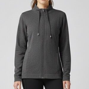 Croft & Barrow Gray Active Jacket Sweatshirt Women's Charcoal full zip Hoodie 1X